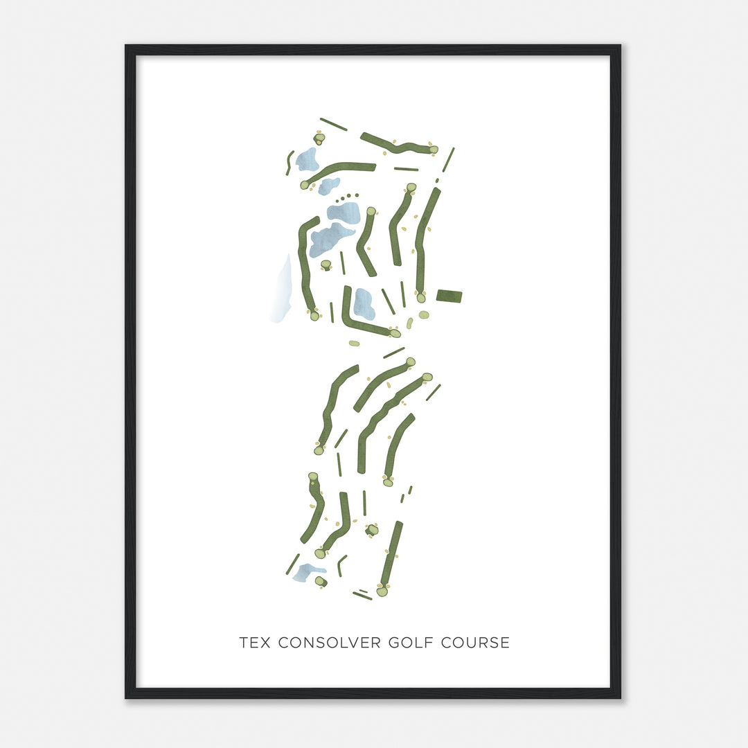 Print of Tex Consolver Golf Course Modern Map