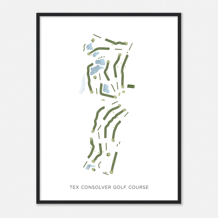 Print of Tex Consolver Golf Course Modern Map