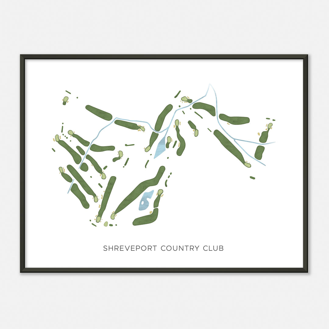 Print of Shreveport Country Club Modern Map