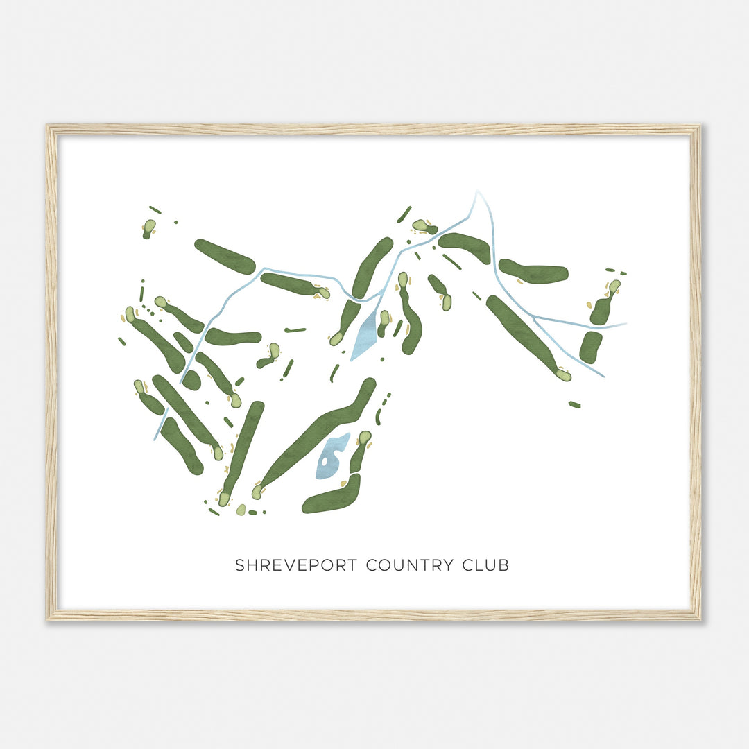 Print of Shreveport Country Club Modern Map