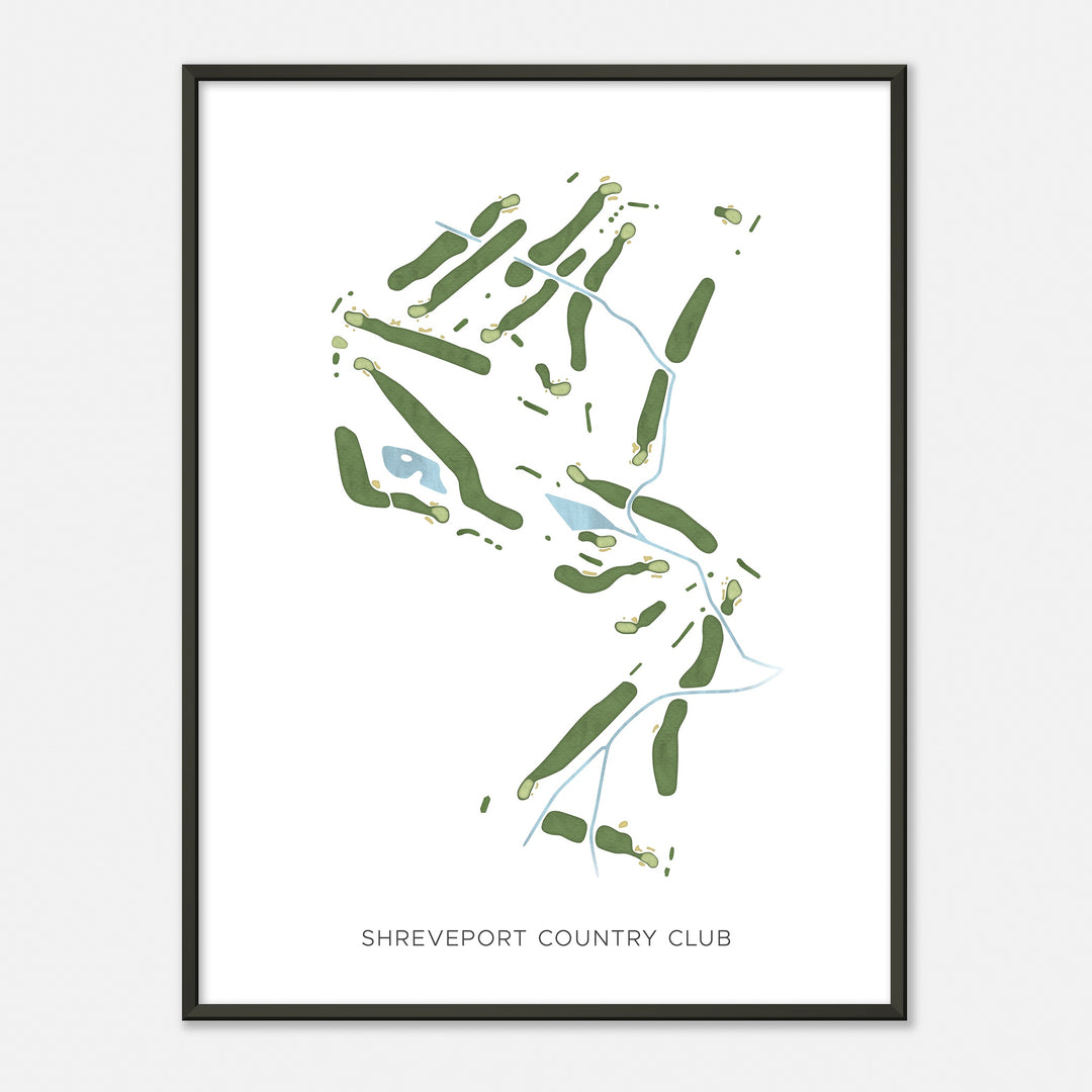 Print of Shreveport Country Club Modern Map