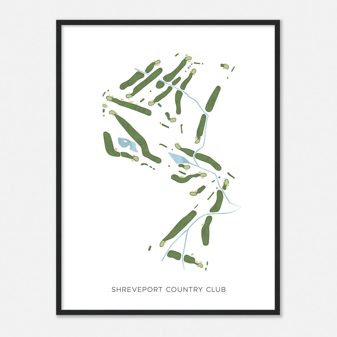 Print of Shreveport Country Club Modern Map