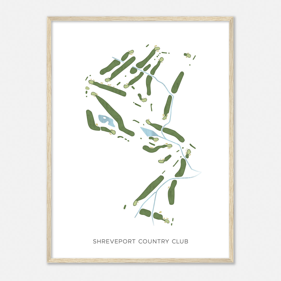 Print of Shreveport Country Club Modern Map