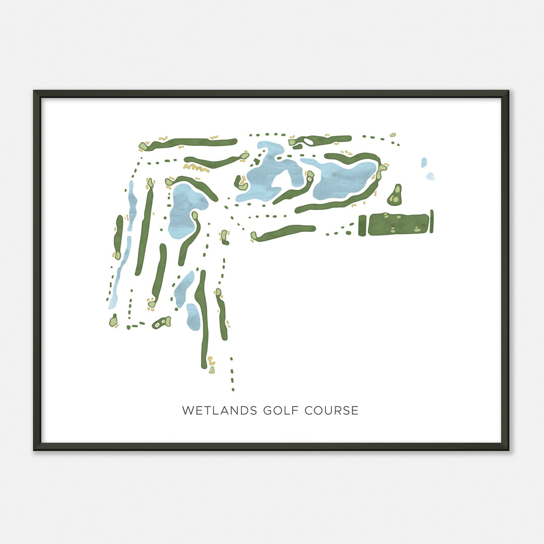 Print of Wetlands Golf Course Modern Map