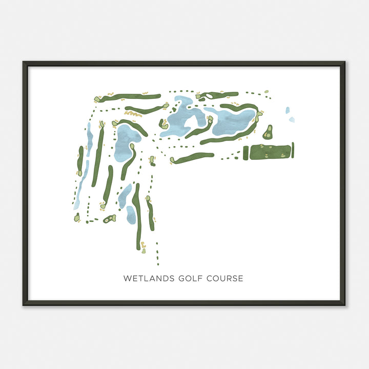 Print of Wetlands Golf Course Modern Map