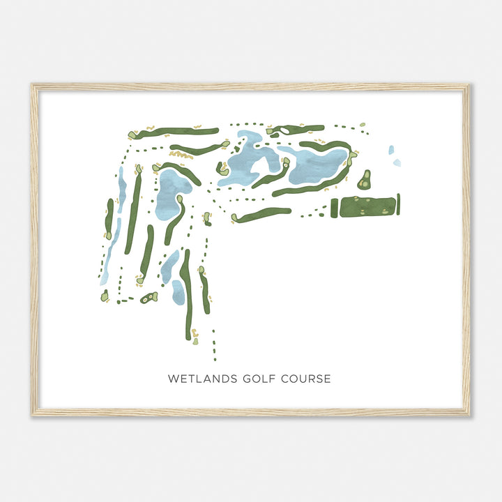 Print of Wetlands Golf Course Modern Map