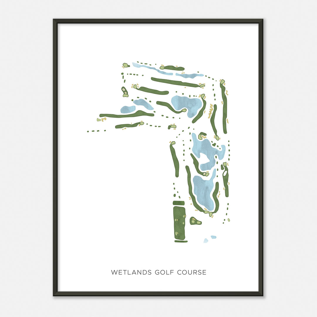 Print of Wetlands Golf Course Modern Map