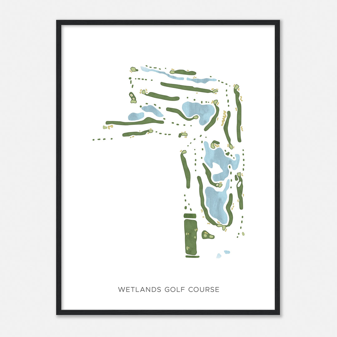 Print of Wetlands Golf Course Modern Map