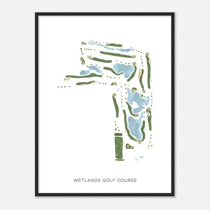 Print of Wetlands Golf Course Modern Map