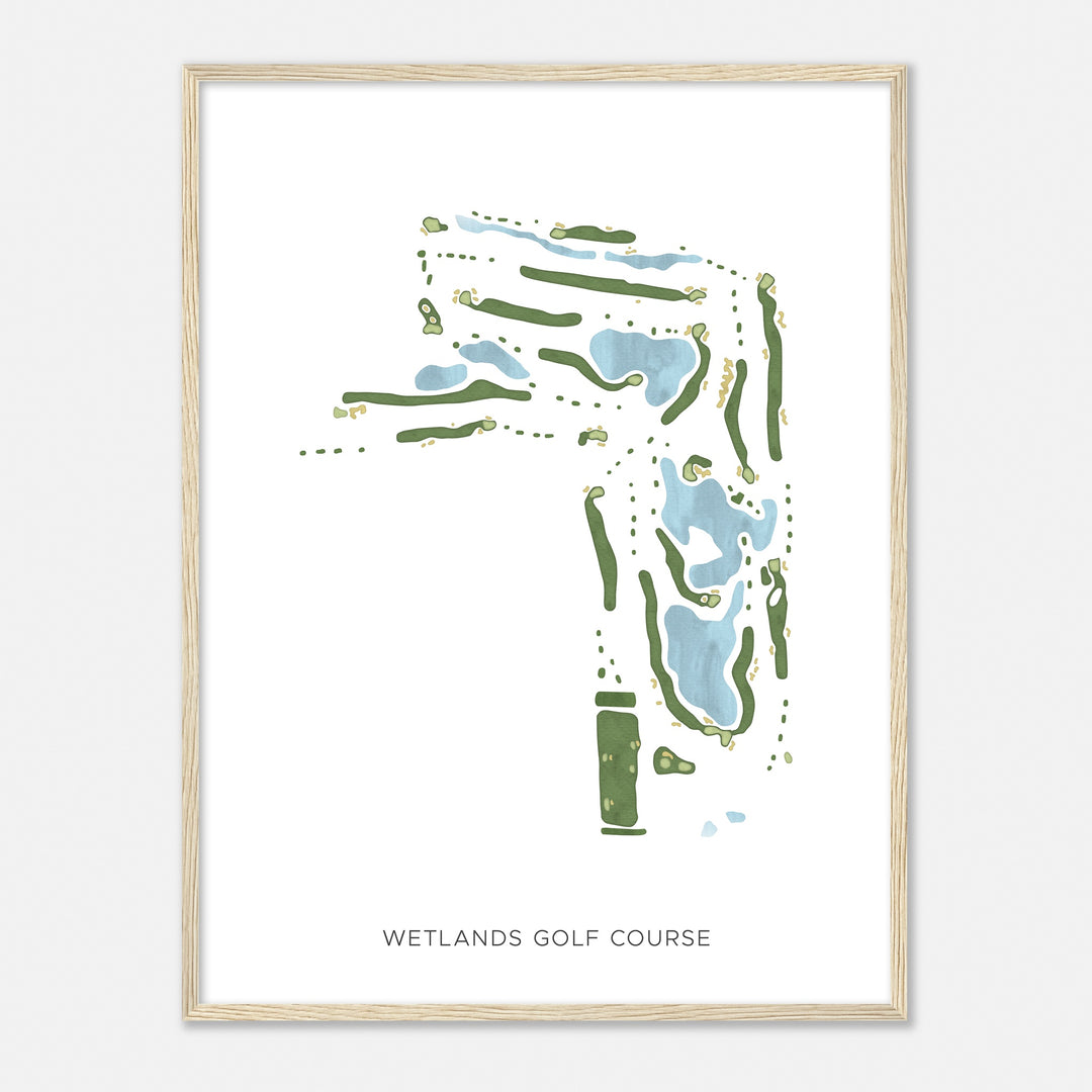 Print of Wetlands Golf Course Modern Map