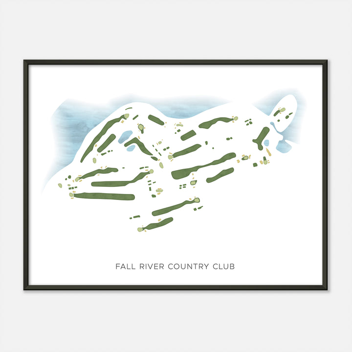 Print of Fall River Country Club Modern Map