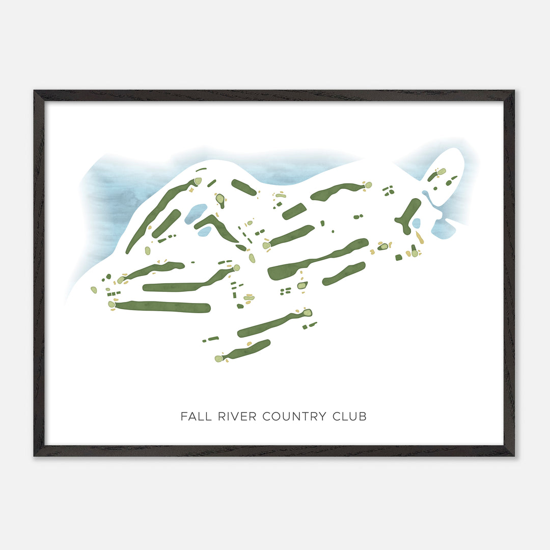 Print of Fall River Country Club Modern Map