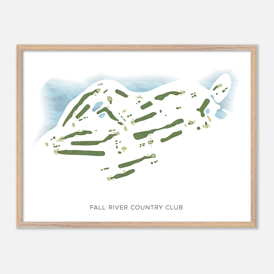 Print of Fall River Country Club Modern Map