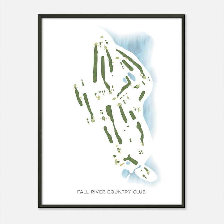 Print of Fall River Country Club Modern Map
