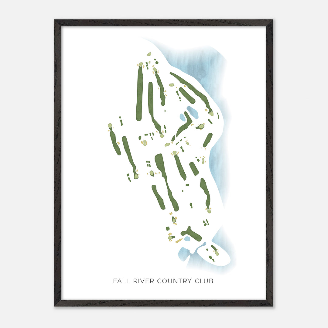 Print of Fall River Country Club Modern Map