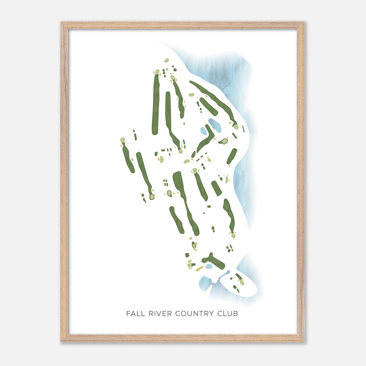 Print of Fall River Country Club Modern Map