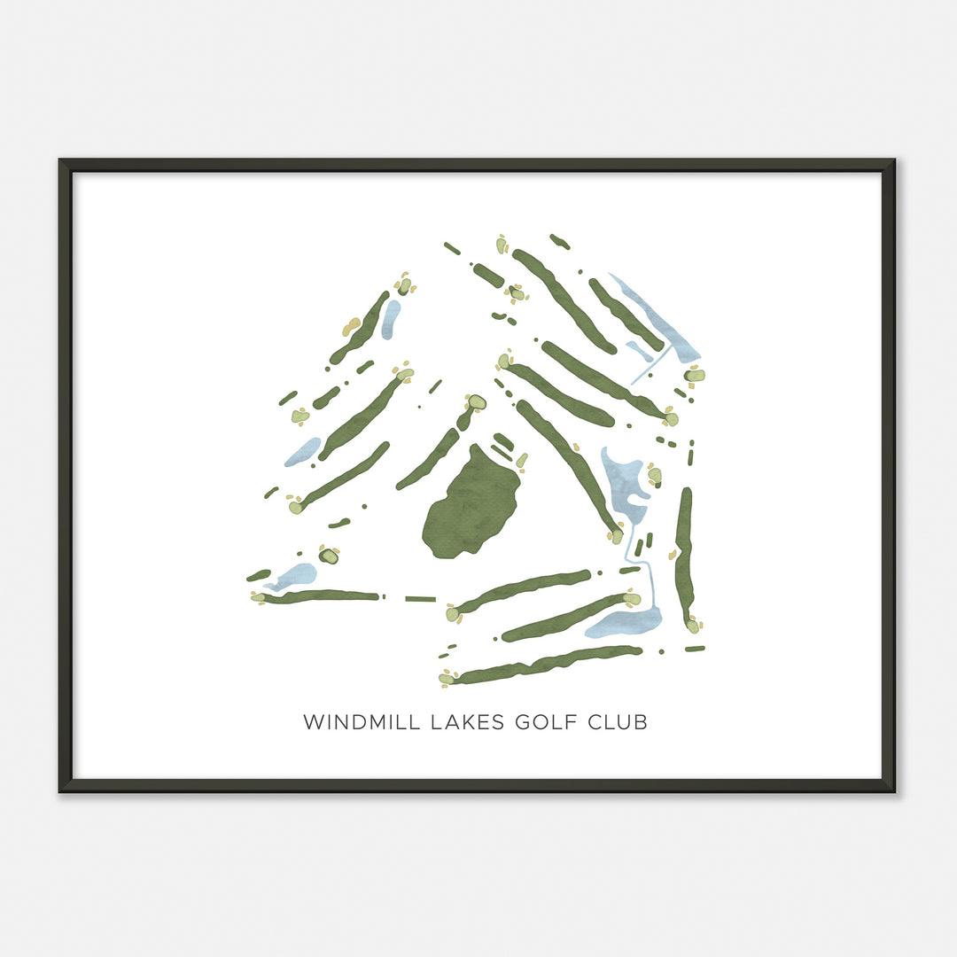 Print of Windmill Lakes Golf Club Modern Map