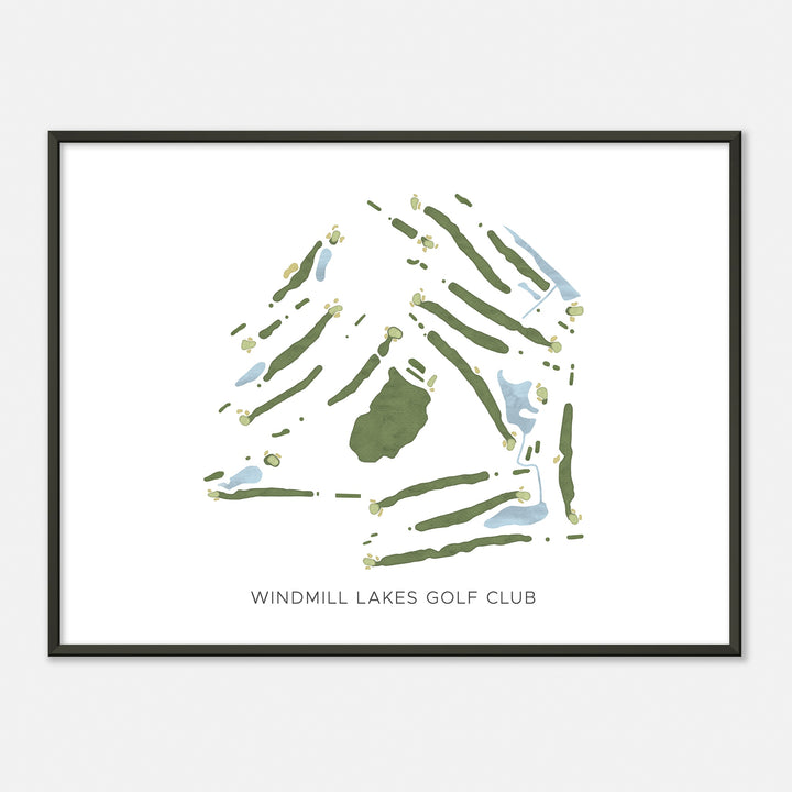 Print of Windmill Lakes Golf Club Modern Map