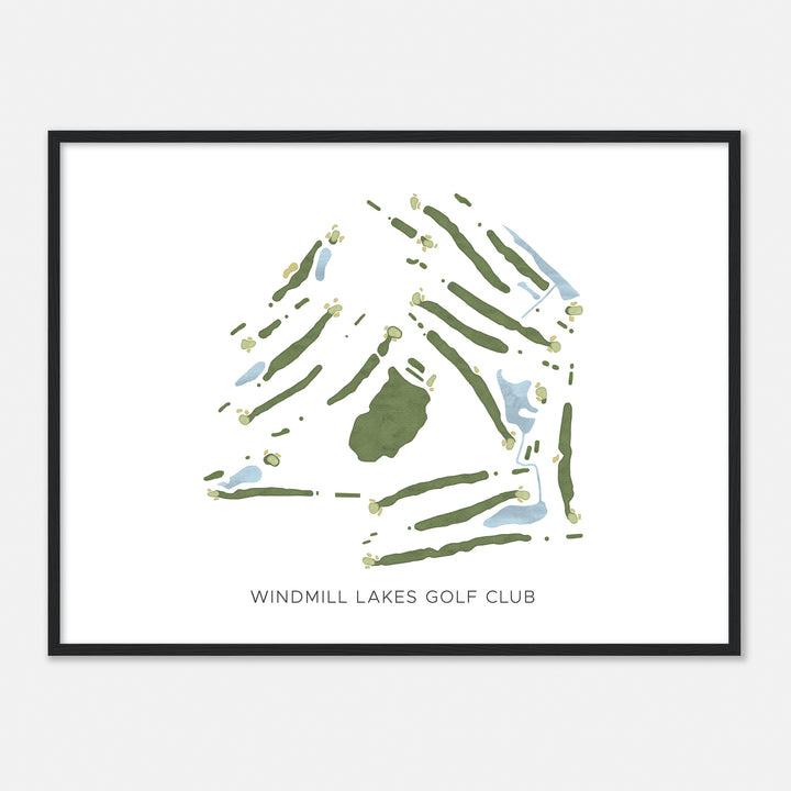 Print of Windmill Lakes Golf Club Modern Map
