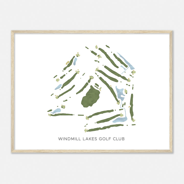 Print of Windmill Lakes Golf Club Modern Map