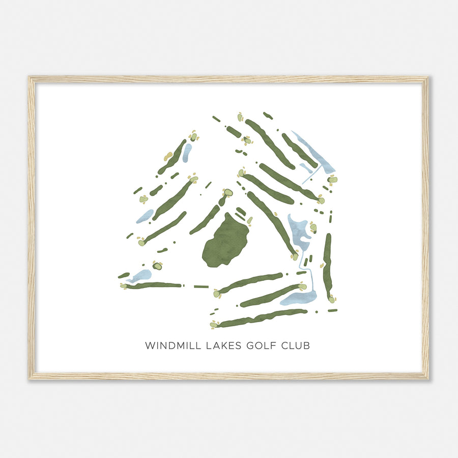 Print of Windmill Lakes Golf Club Modern Map