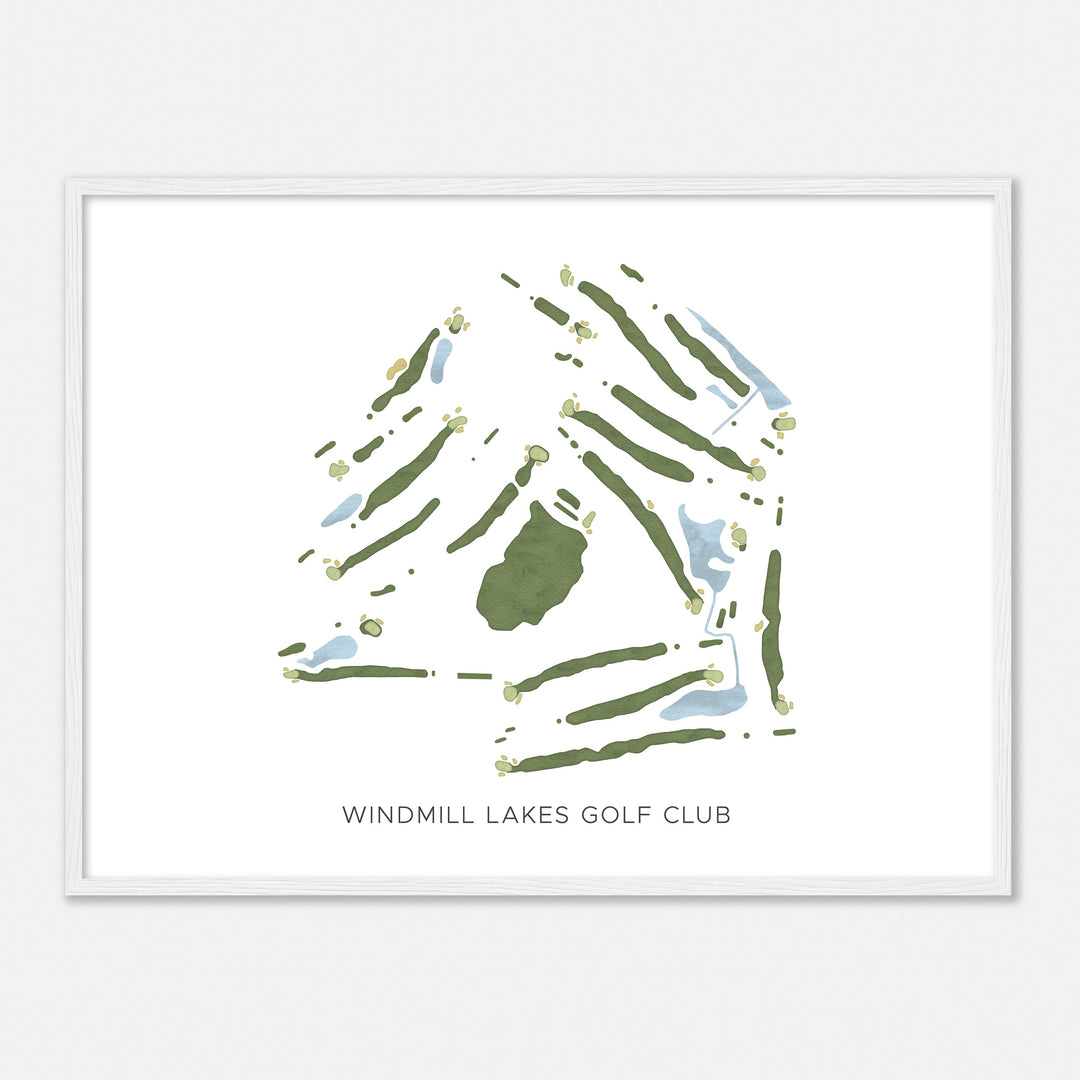 Print of Windmill Lakes Golf Club Modern Map