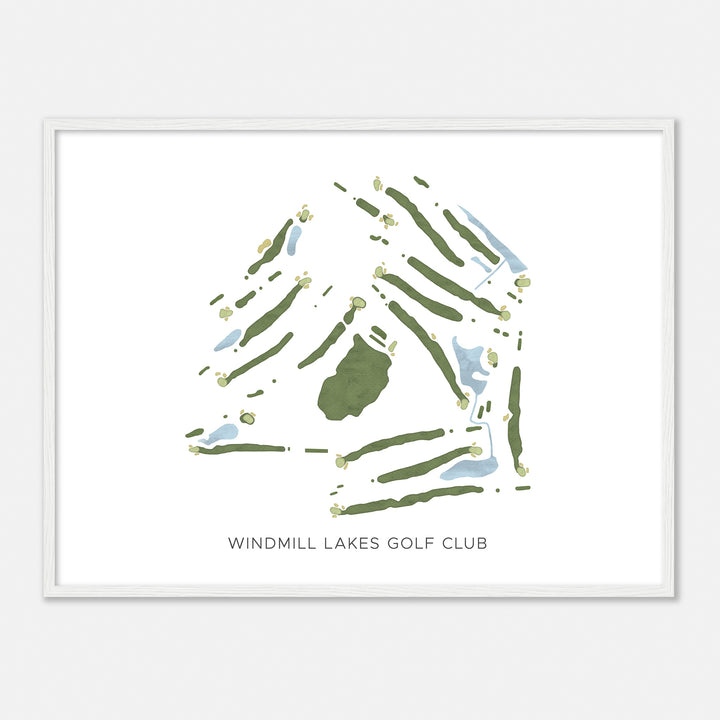 Print of Windmill Lakes Golf Club Modern Map