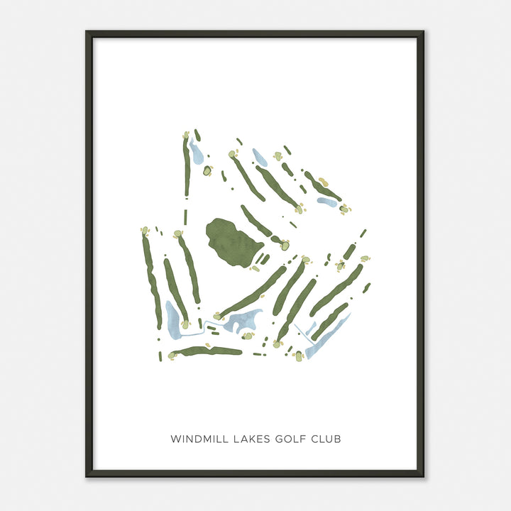 Print of Windmill Lakes Golf Club Modern Map