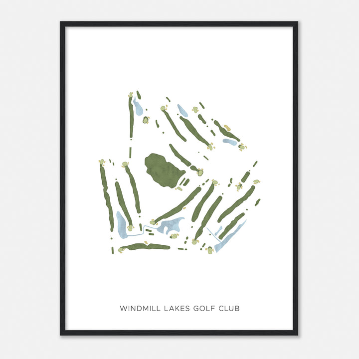 Print of Windmill Lakes Golf Club Modern Map