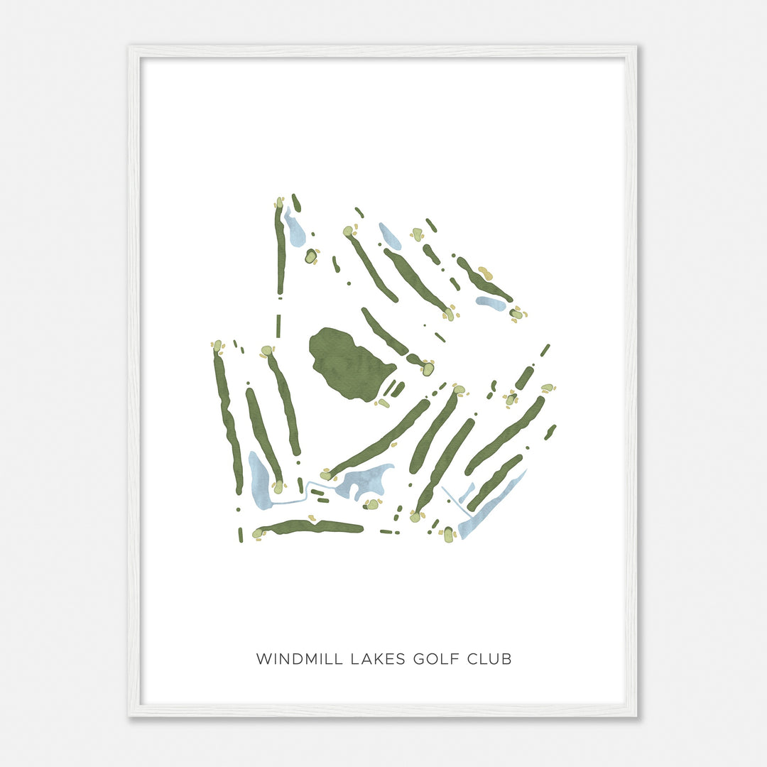 Print of Windmill Lakes Golf Club Modern Map