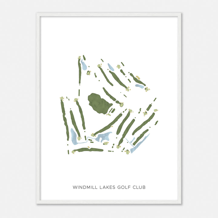 Print of Windmill Lakes Golf Club Modern Map