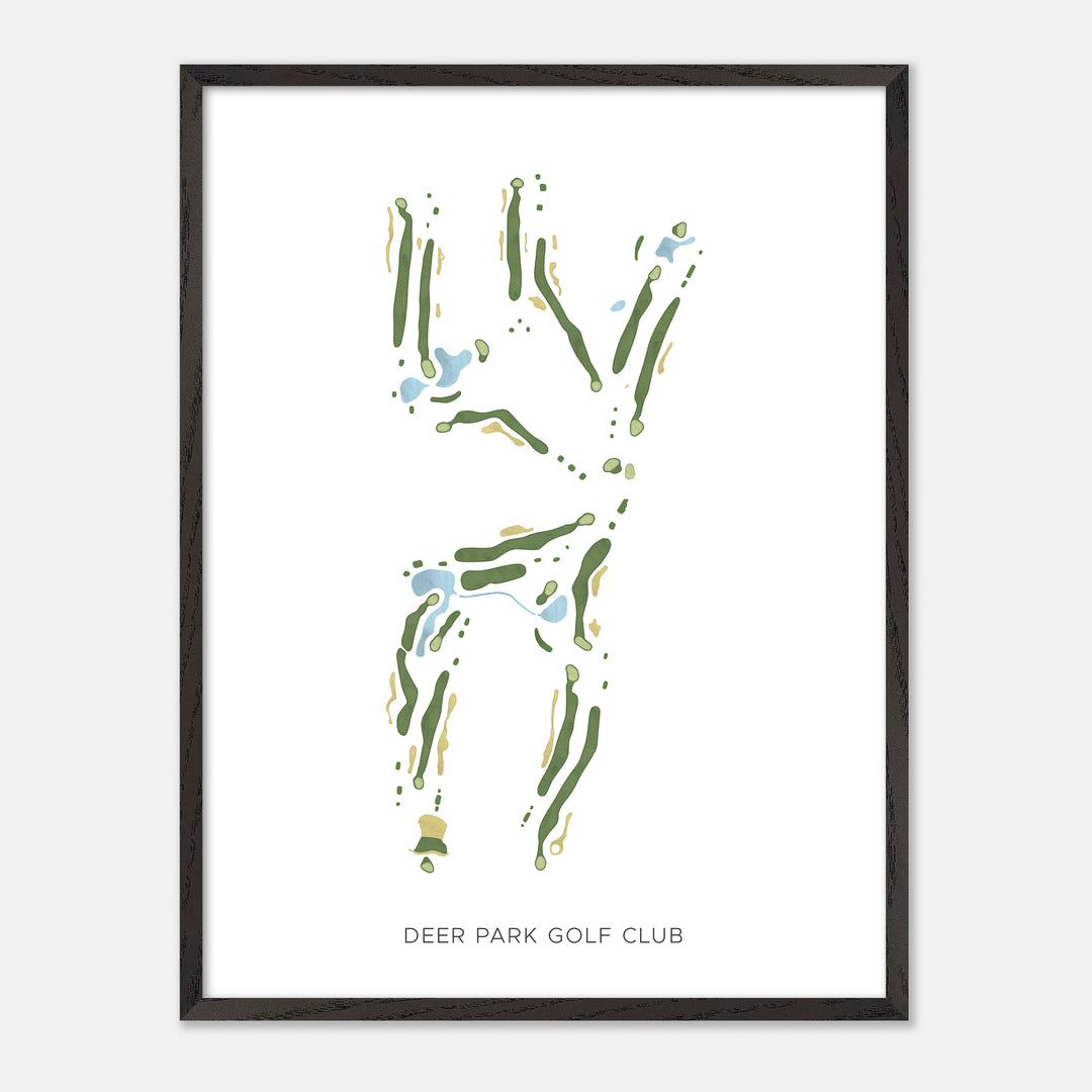 Print of Deer Park Golf Club Modern Map