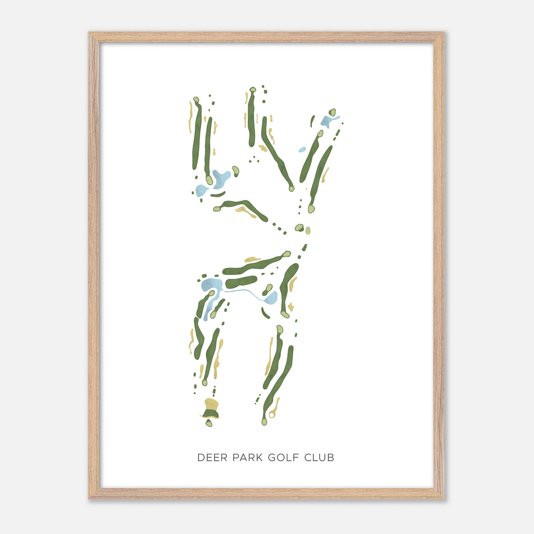 Print of Deer Park Golf Club Modern Map