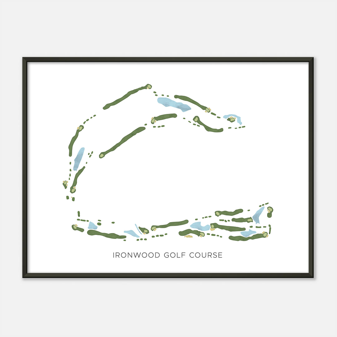 Print of Ironwood Golf Course Modern Map