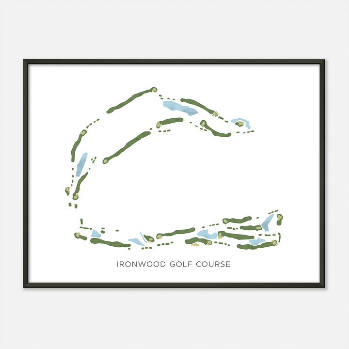Print of Ironwood Golf Course Modern Map