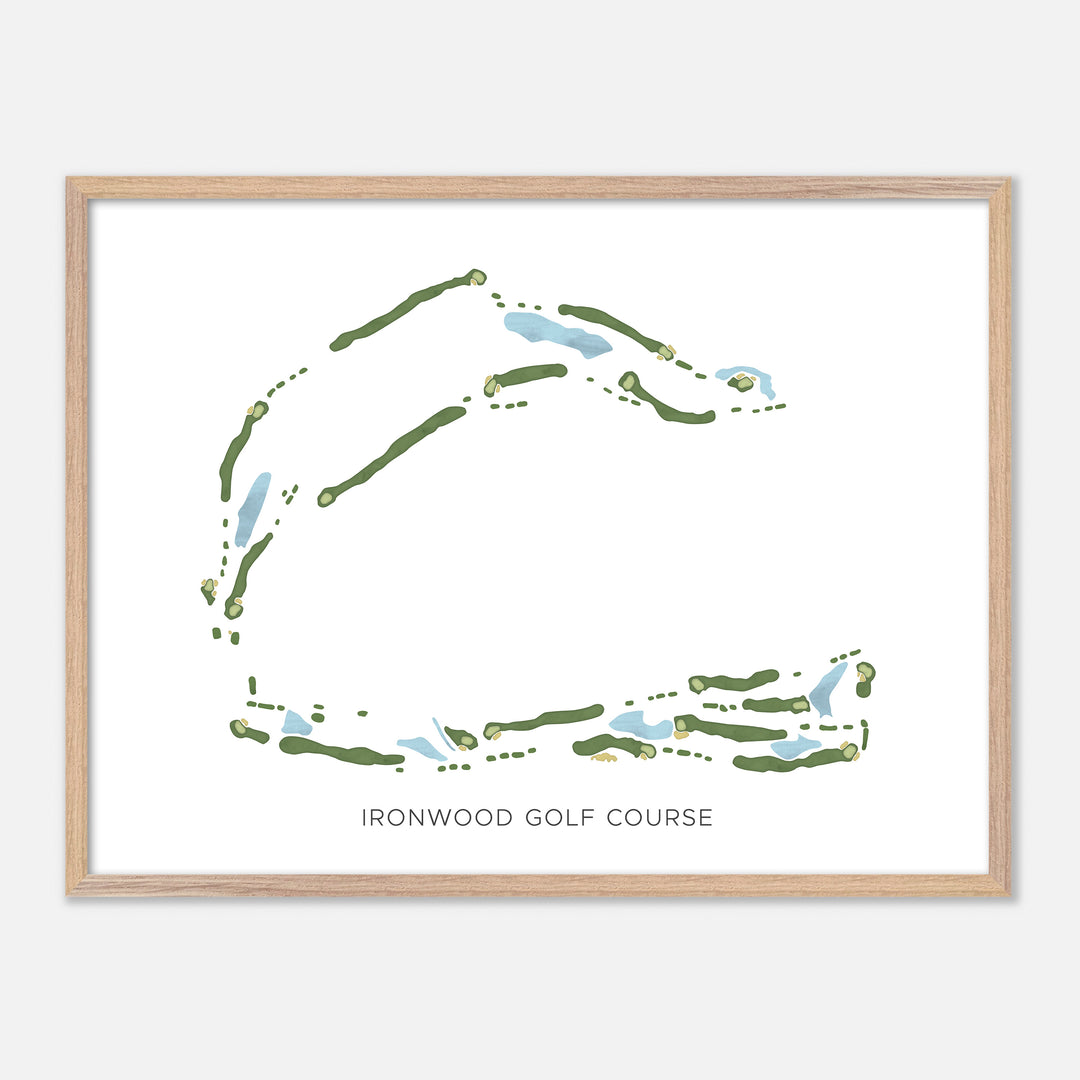 Print of Ironwood Golf Course Modern Map