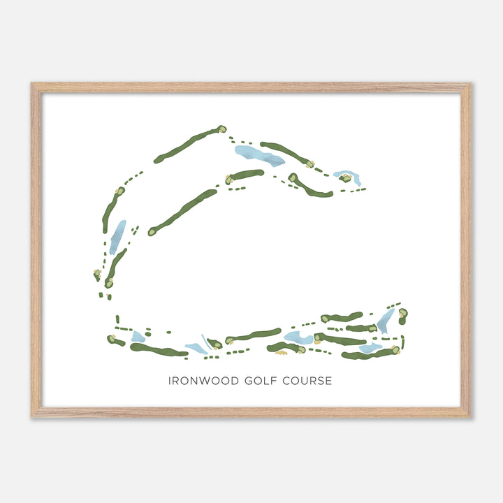 Print of Ironwood Golf Course Modern Map