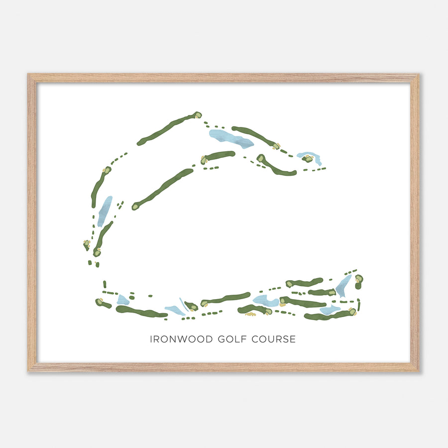 Print of Ironwood Golf Course Modern Map
