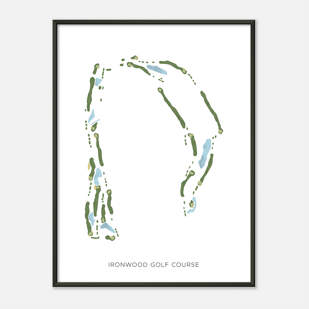 Print of Ironwood Golf Course Modern Map