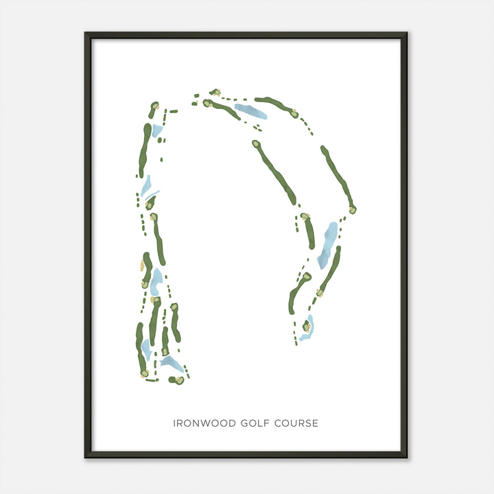 Print of Ironwood Golf Course Modern Map