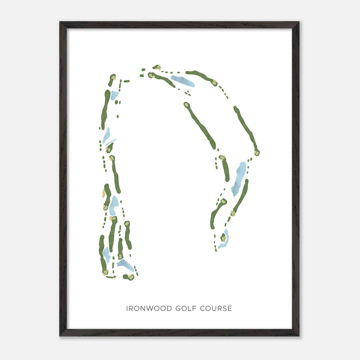 Print of Ironwood Golf Course Modern Map