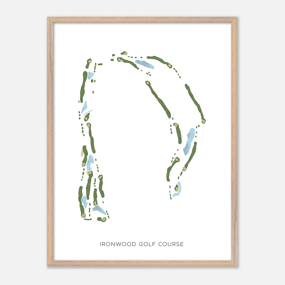 Print of Ironwood Golf Course Modern Map