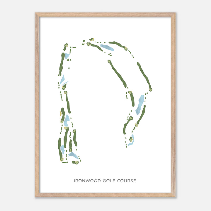 Print of Ironwood Golf Course Modern Map