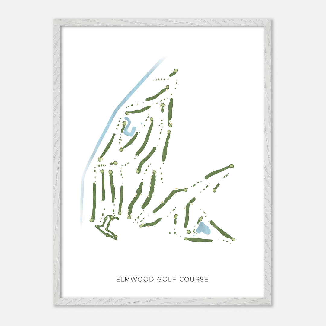 Print of Elmwood Golf Course Modern Map