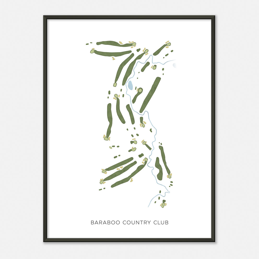 Print of Baraboo Country Club Modern Map