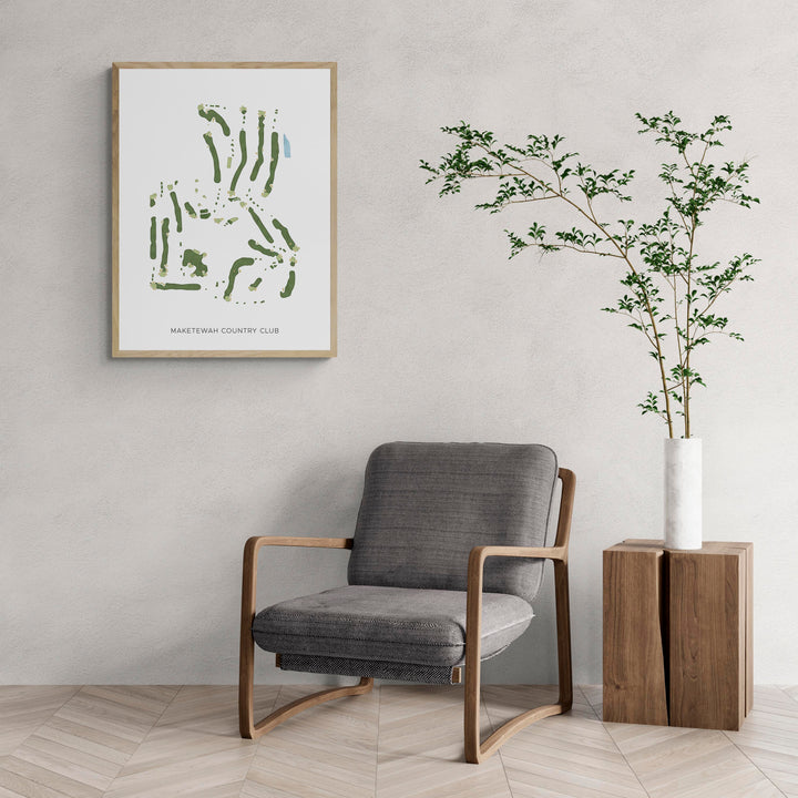 Modern Map of Maketewah Country Club with a comfy armchair and large plant