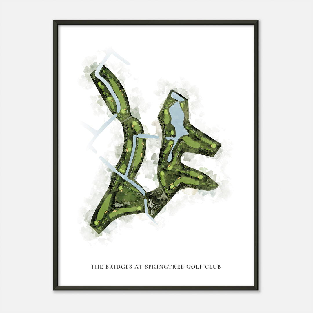 Print of The Bridges At Springtree Golf Club Classic Map