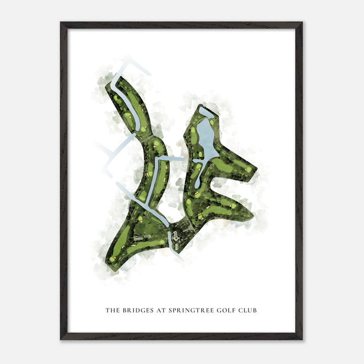 Print of The Bridges At Springtree Golf Club Classic Map