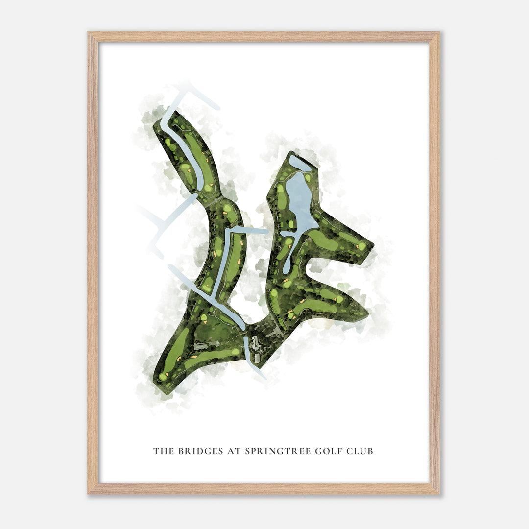 Print of The Bridges At Springtree Golf Club Classic Map