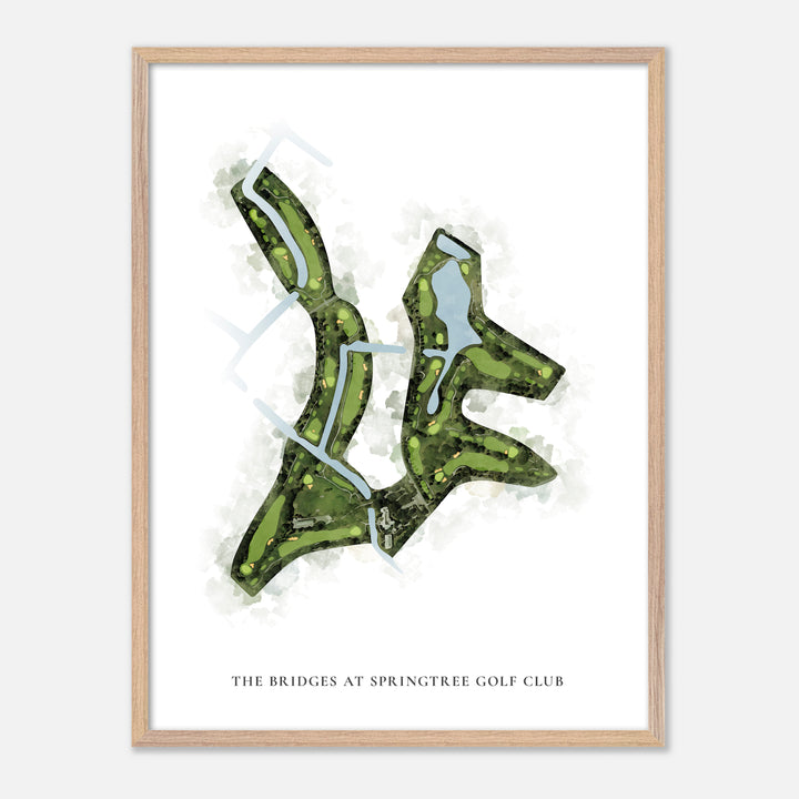 Print of The Bridges At Springtree Golf Club Classic Map